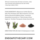 Vegan: Bath Salts with moisturizing therapeutic grade essential oils