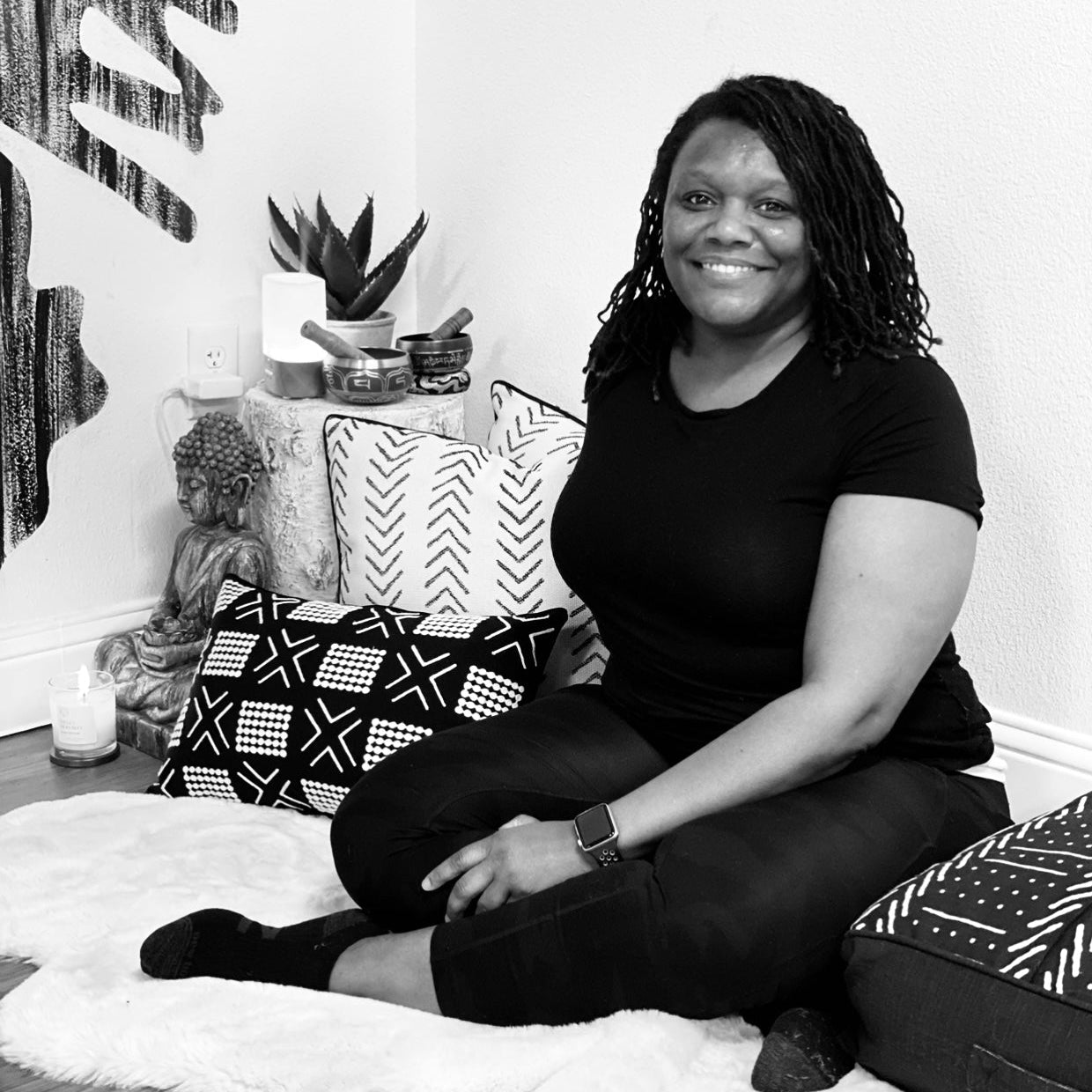 Taquisha Titus attending yoga at Enso Apothecary in DFW Metroplex