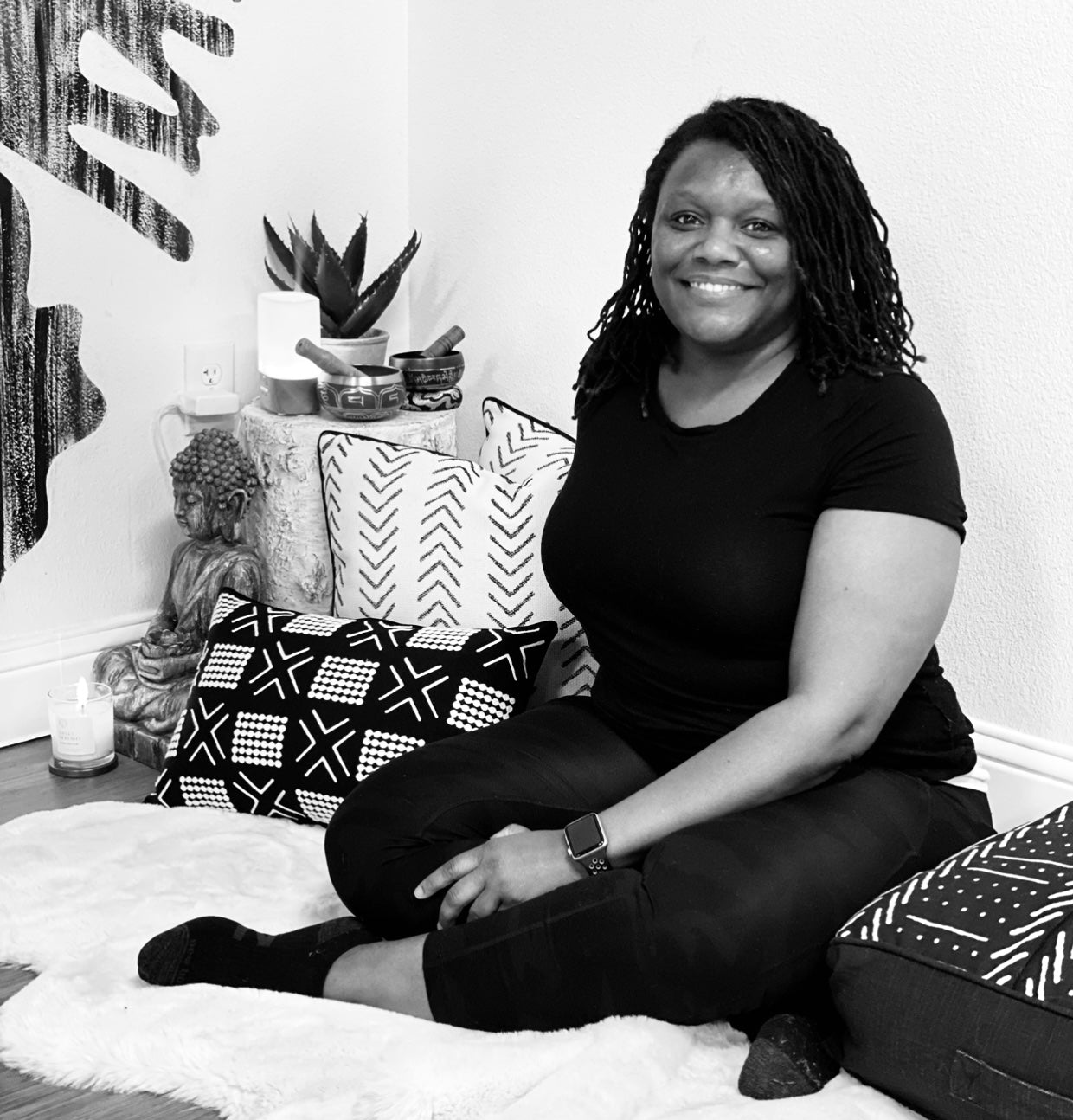 Taquisha Titus attending yoga at Enso Apothecary in DFW Metroplex